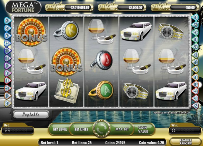 MegaFortune slot machine